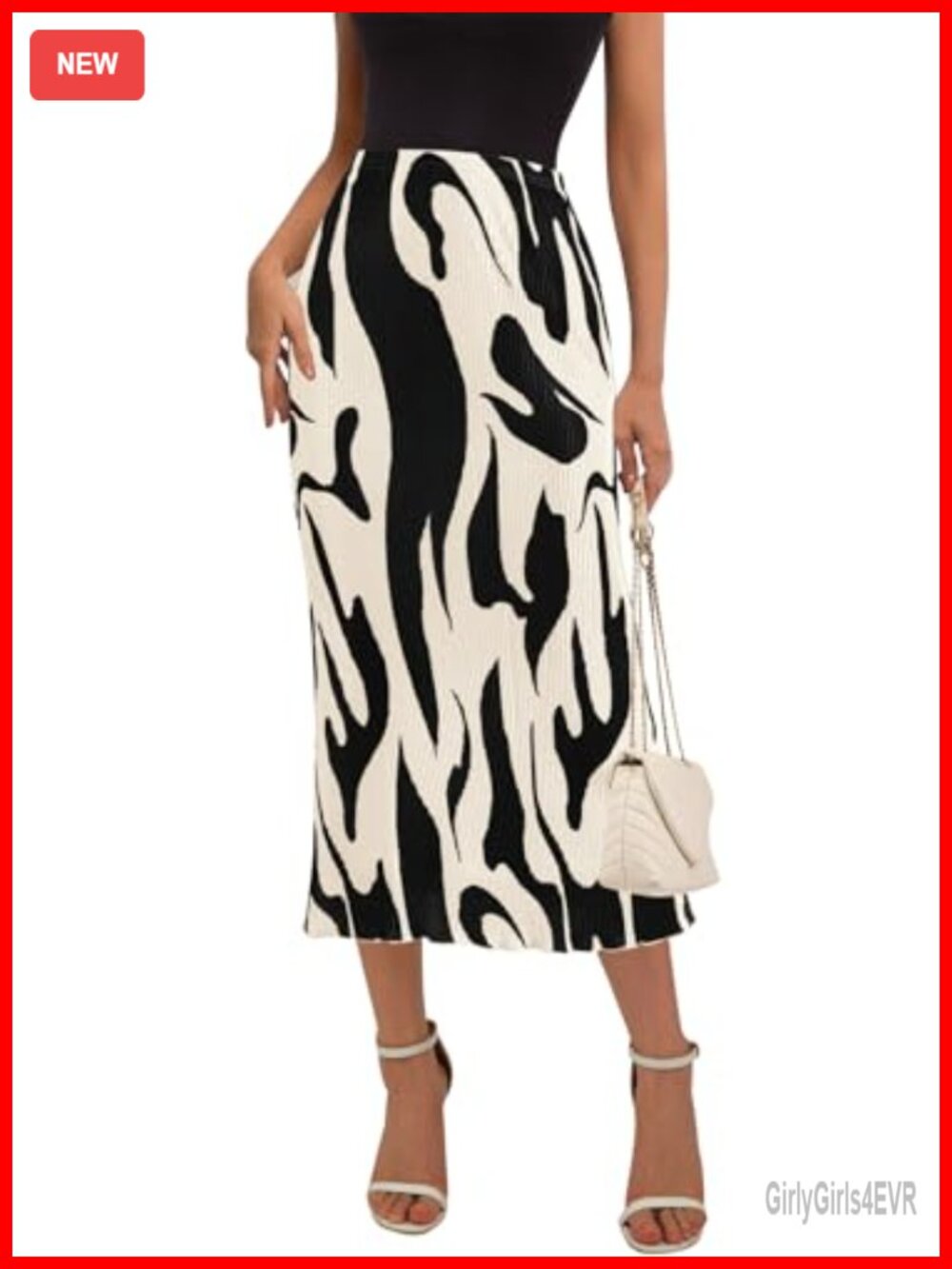 Women's Pleated Midi Skirt High Waist A-Line Graphic Print Long Skirt